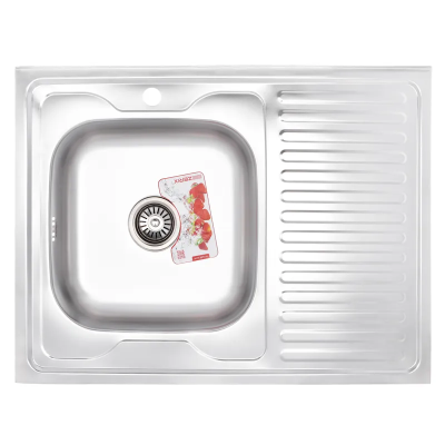 Кухонна мийка накладна ZerixZ8060L-06-160E (Satin) (ZX1616) Кухонна мийка накладна ZerixZ8060L-06-160E (Satin) (ZX1616)