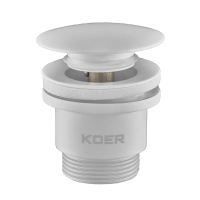 Донний клапан для умивальника Koer PW-01-03 1 1/4'' (кнопка) (Білий) (KR3402) Донний клапан для умивальника Koer PW-01-03 1 1/4'' (кнопка) (Білий) (KR3402)