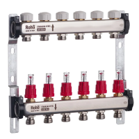 Колектор з витратоміром та термостатичними клапанами Roho R804-06 - 1