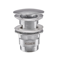 Донний клапан для умивальника з переливом Koer PW-03-01 1 1/4'' (кнопка) (Колір хром) (KR3394) Донний клапан для умивальника з переливом Koer PW-03-01 1 1/4'' (кнопка) (Колір хром) (KR3394)