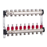 Колектор з витратоміром та термостатичними клапанами Roho R804-09 - 1