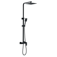 Душова колона зі змішувачем Zerix KUB-008-J Black із нерж. сталі SUS304 (ZX4853)