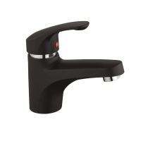 Змішувач для умивальника Plamix Fidel-001 SET Matte black (з підведенням) (PM0660)