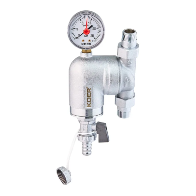 Фільтр тонкого очищення з поворотним з'єднанням та манометром Koer KR.1240 - 1/2 Фільтр тонкого очищення з поворотним з'єднанням та манометром Koer KR.1240 - 1/2