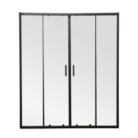 Двері в нішу Mixxus Premium DIVERSE SD01-160x185-TR Black прозоре скло 5мм (MI6879)