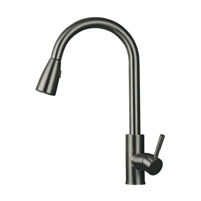 Змішувач для кухні Mixxus SUS-014-B Graphite з висувною лійкою з нерж.сталі (MI6564)