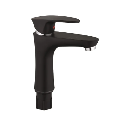 Змішувач для умивальника Plamix Cezar-001 SET Matte black (з підведенням) (PM0662) Змішувач для умивальника Plamix Cezar-001 SET Matte black (з підведенням) (PM0662)