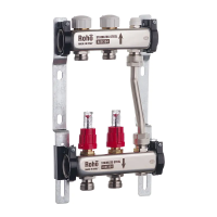 Колектор з витратомірами та термостатичними клапанами з байпасом Roho R814-02 - 1