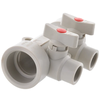 Колектор 2- way з кульовими кранами (40x20) PPR Koer K0169.PRO (KP0219) Колектор 2- way з кульовими кранами (40x20) PPR Koer K0169.PRO (KP0219)