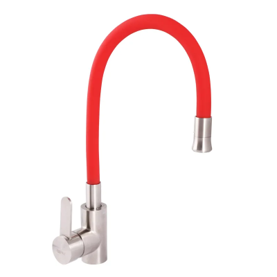 Змішувач для кухні Zerix LR74004-1 з червоним гнучким виливом (LL1476) Змішувач для кухні Zerix LR74004-1 з червоним гнучким виливом (LL1476)