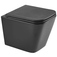 Унітаз підвісний Mixxus Premium QUADRO-0301-T3 BLACK 490х340х360mm, система змиву TORNADO 3.0 (MP65