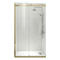 Двері в нішу Koer SR SD01-120x200-TR-12 прозоре скло Easy Clean 8мм, матове золото (KR5377)
