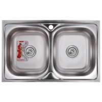 Мийка кухонна ZERIX Z8050D-08-180E (satin) (ZM0569) Мийка кухонна ZERIX Z8050D-08-180E (satin) (ZM0569)