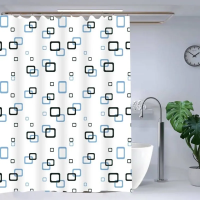 Штора для ванної з поліетилену Zerix SCP-002-180x180 (Візерунок синьо-блакитний на білому) (ZX5001) Штора для ванної з поліетилену Zerix SCP-002-180x180 (Візерунок синьо-блакитний на білому) (ZX5001)