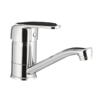 Змішувач для умивальника Cron Magic 004 (вилив 15 см) (чорна ручка) (CR0107) Змішувач для умивальника Cron Magic 004 (вилив 15 см) (чорна ручка) (CR0107)