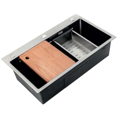 Мийка Zerix ZH6845-SET-05 NANO-SILVER (3.0/0.8) з нерж. сталі, комплект (нержавійка) (ZM5580) Мийка Zerix ZH6845-SET-05 NANO-SILVER (3.0/0.8) з нерж. сталі, комплект (нержавійка) (ZM5580)