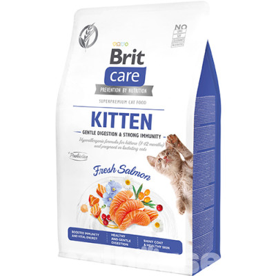Сухий корм Brit Care Cat by Nutrition Kitten Gentle Digestion Strong Immunity для кошенят, з лососем, 400 г Сухий корм Brit Care Cat by Nutrition Kitten Gentle Digestion Strong Immunity для кошенят, з лососем, 400 г