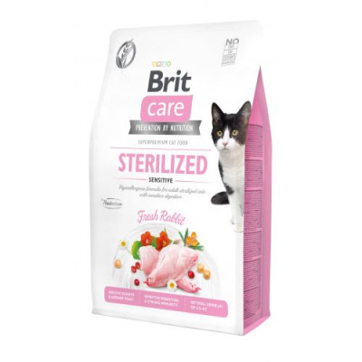 Сухий корм Brit Care Cat GF Sterilized Sensitive для стерилізованих котів з чутливим травленням, з кроликом, 2 кг Сухий корм Brit Care Cat GF Sterilized Sensitive для стерилізованих котів з чутливим травленням, з кроликом, 2 кг