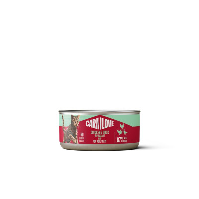 Корм вологий Carnilove Chicken, Duck & Pheasant для котів паштет курка, качка і фазан 100 г