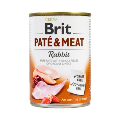 Вологий корм Brit Care Pate & Meat для собак, з кроликом, 400 г Вологий корм Brit Care Pate & Meat для собак, з кроликом, 400 г