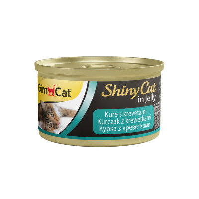 Корм вологий GimCat Shiny Cat для котів з куркою та креветкою 70 г Корм вологий GimCat Shiny Cat для котів з куркою та креветкою 70 г