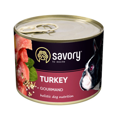 Корм вологий Savory Dog Gourmand Turkey паштет для дорослих собак усіх порід з індичкою 200 г Корм вологий Savory Dog Gourmand Turkey паштет для дорослих собак усіх порід з індичкою 200 г