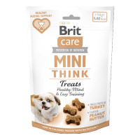 Ласощі Brit Care Mini Treats Think для собак малих порід, для підтримки розумових здібностей, з індичкою, смак арахісового масла, 50 г Ласощі Brit Care Mini Treats Think для собак малих порід, для підтримки розумових здібностей, з індичкою, смак арахісового масла, 50 г