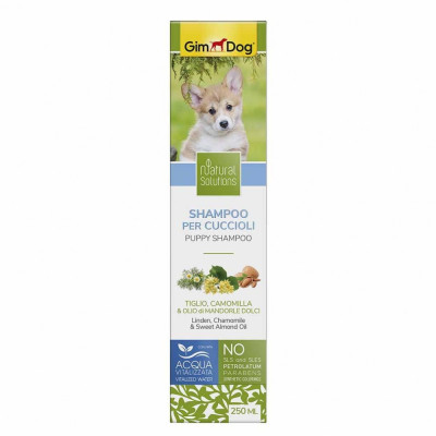 Шампунь GimDog Natural Solution для цуценят липа ромашка та солодке мигдальне масло 250 мл Шампунь GimDog Natural Solution для цуценят липа ромашка та солодке мигдальне масло 250 мл