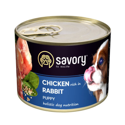 Корм вологий Savory Dog All breeds Puppy Chicken rich in Rabbit паштет для цуценят усіх порід з кроликом 200 г Корм вологий Savory Dog All breeds Puppy Chicken rich in Rabbit паштет для цуценят усіх порід з кроликом 200 г