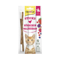Ласощі GimCat М’ясні палички для котів, курка та лісові ягоди, 3 шт по 5 г Ласощі GimCat М’ясні палички для котів, курка та лісові ягоди, 3 шт по 5 г