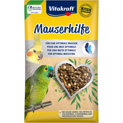 Вітамінізована добавка Vitakraft Mauserhilfe для великих та середніх папуг під час линьки у вигляді насіння 25 г Вітамінізована добавка Vitakraft Mauserhilfe для великих та середніх папуг під час линьки у вигляді насіння 25 г