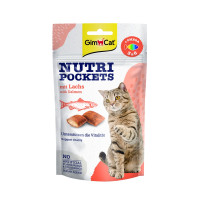 Вітамінні ласощі GimCat Nutri Pockets для котів для зміцнення імунної системи та здоров’я з лососем Омега 3/6 60 г Вітамінні ласощі GimCat Nutri Pockets для котів для зміцнення імунної системи та здоров’я з лососем Омега 3/6 60 г