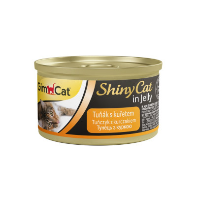 Корм вологий GimCat Shiny Cat для котів з тунцем та куркою в желе 70 г Корм вологий GimCat Shiny Cat для котів з тунцем та куркою в желе 70 г