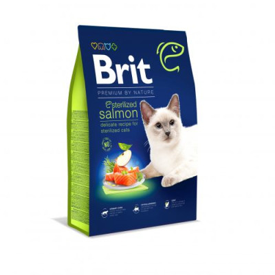 Сухий корм Brit Premium Cat by Nature Sterilized Salmon для стерилізованих котів, з лососем, 8 кг Сухий корм Brit Premium Cat by Nature Sterilized Salmon для стерилізованих котів, з лососем, 8 кг