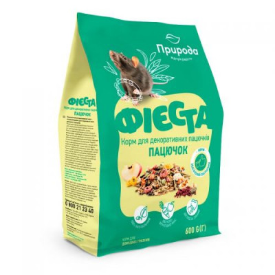 Корм Природа Фієста «Пацючок» для пацючків та інших домашніх гризунів, 600 г Корм Природа Фієста «Пацючок» для пацючків та інших домашніх гризунів, 600 г