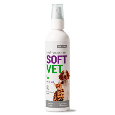 Спрей Provet SOFTVET репелентний для котів та собак 250 мл Спрей Provet SOFTVET репелентний для котів та собак 250 мл