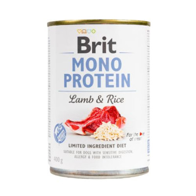 Вологий корм Brit Mono Protein Lamb & Rice для собак, з ягнятиною та рисом, 400 г Вологий корм Brit Mono Protein Lamb & Rice для собак, з ягнятиною та рисом, 400 г