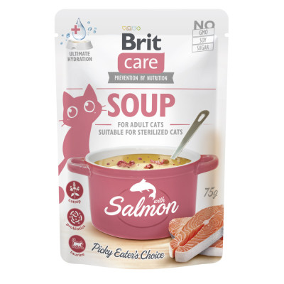 Корм вологий Brit Care Soup Salmon д/котів суп з лососем 75 г Корм вологий Brit Care Soup Salmon д/котів суп з лососем 75 г