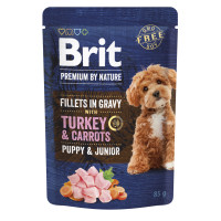 Корм вологий Brit Premium Fillets in Gravy Turkey & Carrots Puppy для цуценят малих порід філе в соусі індичка і морква 85 г Корм вологий Brit Premium Fillets in Gravy Turkey & Carrots Puppy для цуценят малих порід філе в соусі індичка і морква 85 г