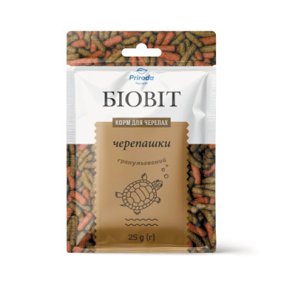 Корм Природа Біовіт «Черепашки» для прісноводних черепах, гранульований, 25 г Корм Природа Біовіт «Черепашки» для прісноводних черепах, гранульований, 25 г