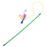 Іграшка Природа Паличка з пір'ям на резинці для кота, 50 см Іграшка Природа Паличка з пір'ям на резинці для кота, 50 см
