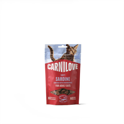 Ласощі Carnilove Soft Snack Sardine with Strawberry для котів м'які сардина і полуниця 50 г Ласощі Carnilove Soft Snack Sardine with Strawberry для котів м'які сардина і полуниця 50 г