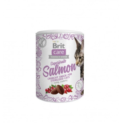 Ласощі для котів Brit Care Cat Snack Superfruits Salmon, лосось, 100 г Ласощі для котів Brit Care Cat Snack Superfruits Salmon, лосось, 100 г