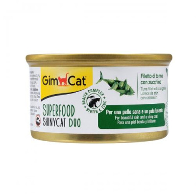 Вологий корм GimCat Shiny Cat Superfood для котів, тунець та цукіні, 70 г Вологий корм GimCat Shiny Cat Superfood для котів, тунець та цукіні, 70 г