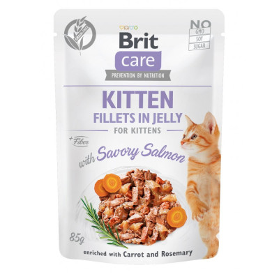 Корм вологий Brit Care Fillets in Jelly Savory Salmon Kitten для кошенят філе в желе з лососем 85 г Корм вологий Brit Care Fillets in Jelly Savory Salmon Kitten для кошенят філе в желе з лососем 85 г