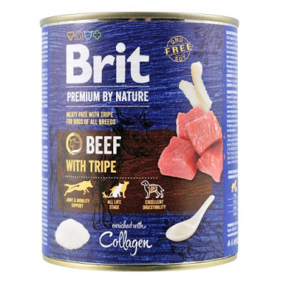 Вологий корм Brit Premium by Nature для собак, яловичина з тельбухами, 800 г Вологий корм Brit Premium by Nature для собак, яловичина з тельбухами, 800 г