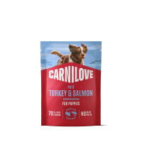 Корм вологий Carnilove Turkey & Salmon with Blueberries для цуценят паштет індичка і лосось з лохиною 300 г Корм вологий Carnilove Turkey & Salmon with Blueberries для цуценят паштет індичка і лосось з лохиною 300 г