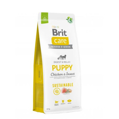 Сухий корм Brit Care Dog Sustainable Puppy для цуценят, з куркою та комахами, 12 кг Сухий корм Brit Care Dog Sustainable Puppy для цуценят, з куркою та комахами, 12 кг