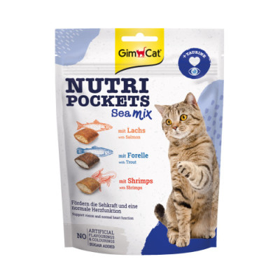 Вітамінні ласощі GimCat Nutri Pockets Морський мікс для котів, 150 г Вітамінні ласощі GimCat Nutri Pockets Морський мікс для котів, 150 г