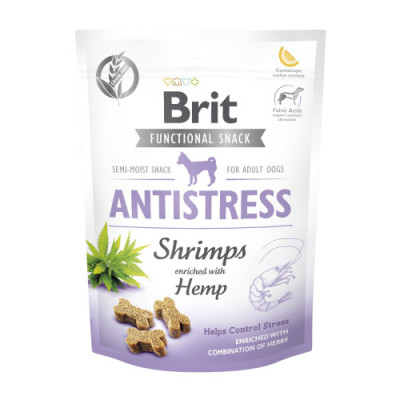 Функціональні ласощі для собак Brit Care Functional Snack Antistress Shrimps з креветками, 150 г Функціональні ласощі для собак Brit Care Functional Snack Antistress Shrimps з креветками, 150 г